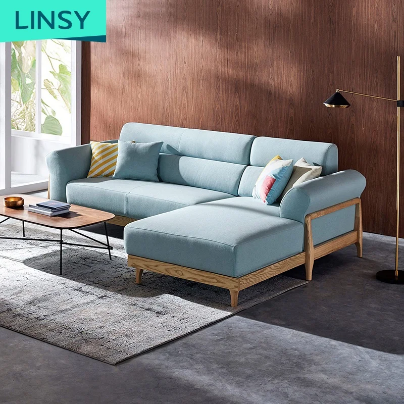 Best Selling Living Room Wooden American Style Luxury Solid Wood Frame Sofa Set