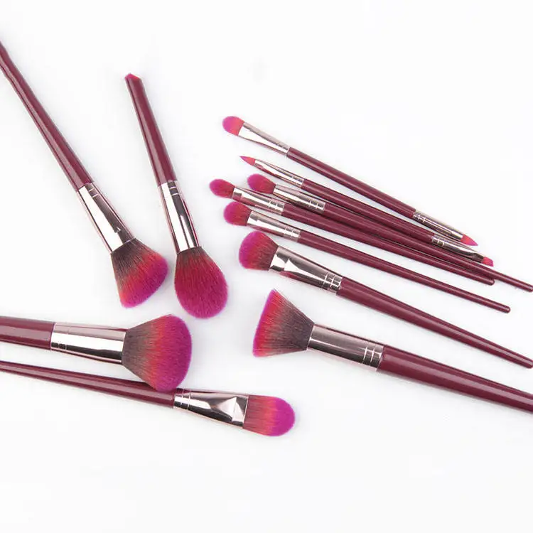 New professional cosmetic affordable 11 pcs bamboo soft  cute make up brushes