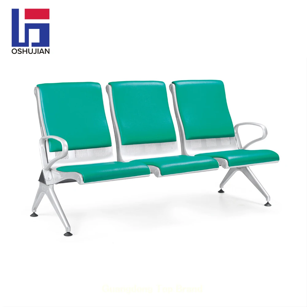 Airport bus terminal  3 seat metal chair public beam seating bench