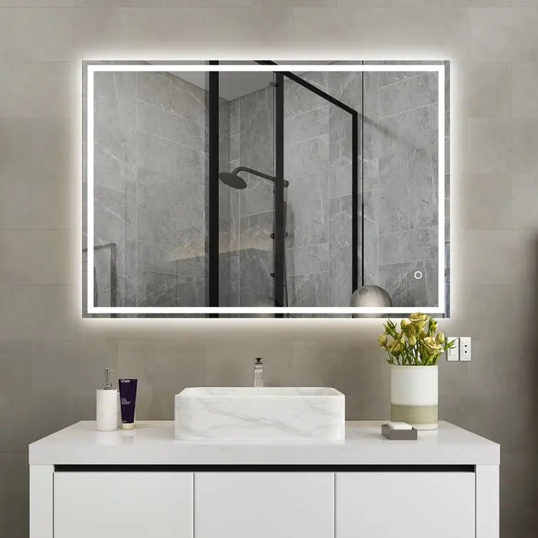 Wholesale Touch Smart Hotel Bathroom Vanity makeup mirror with led lights