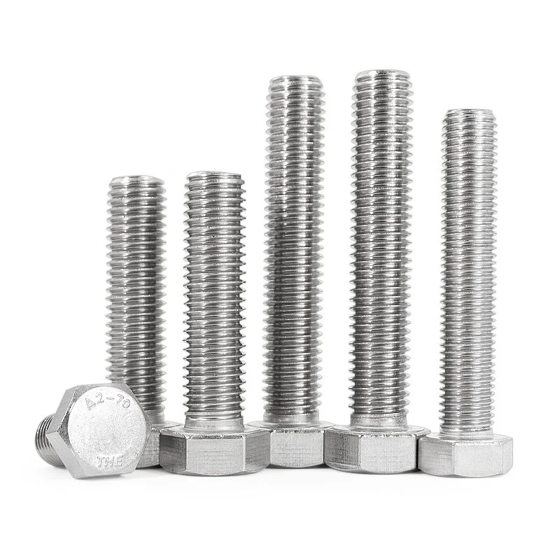 HYSTIC High Quality Fasteners Din 933 Full Threaded Outer Hexagon Bolt Stainless Steel Flat Head Screw