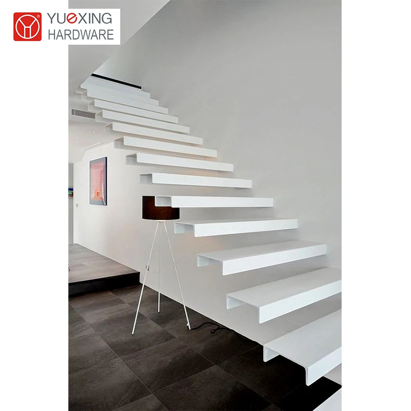 Revolutionize Your Living Space: Sleek Modern Floating Stairs with Robust Metal Construction