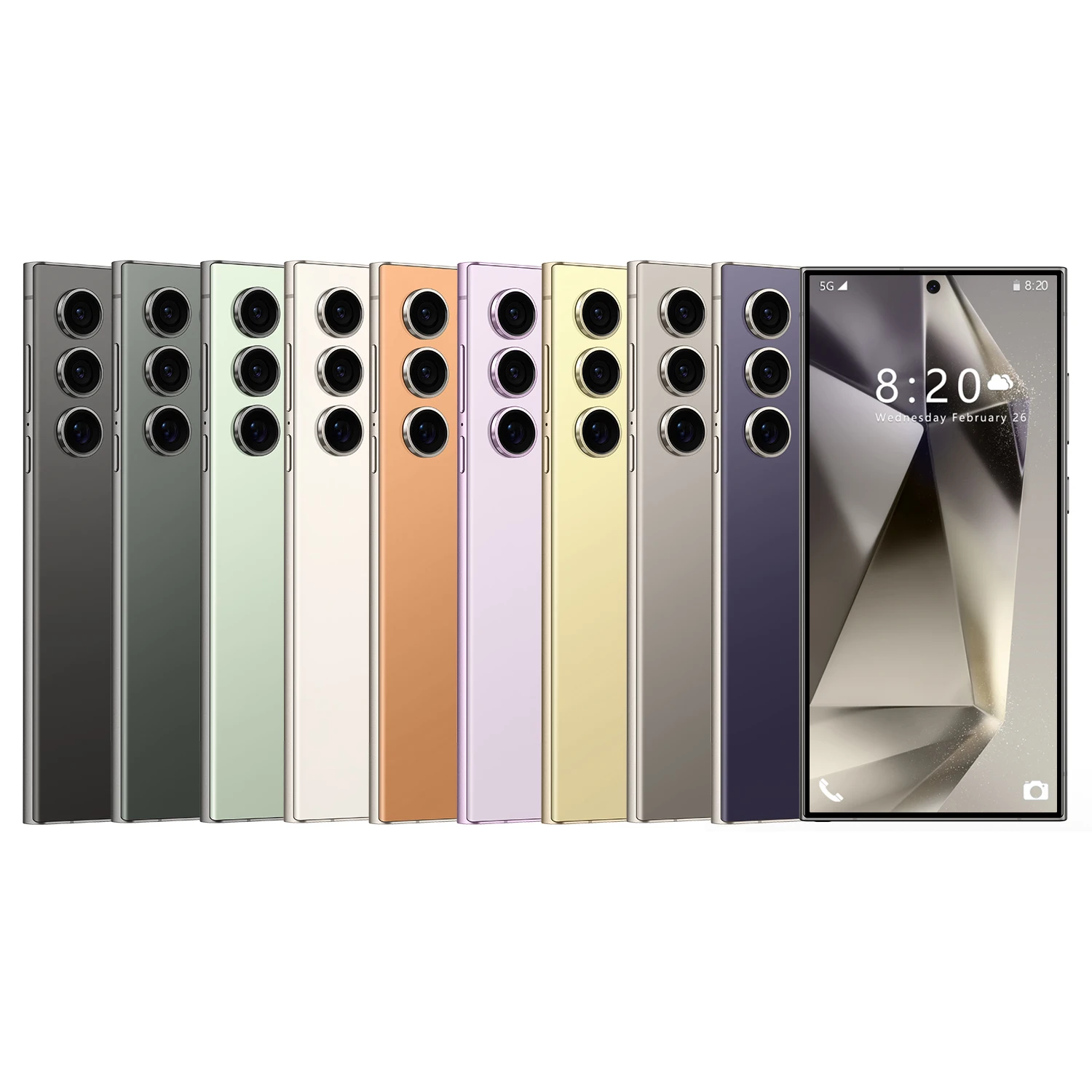 Hot Sales S24 Ultra Phone Gooba Oem Big Screen Wcdma Lte Ai Mobile Cell Phone Built In Stylus Yellow