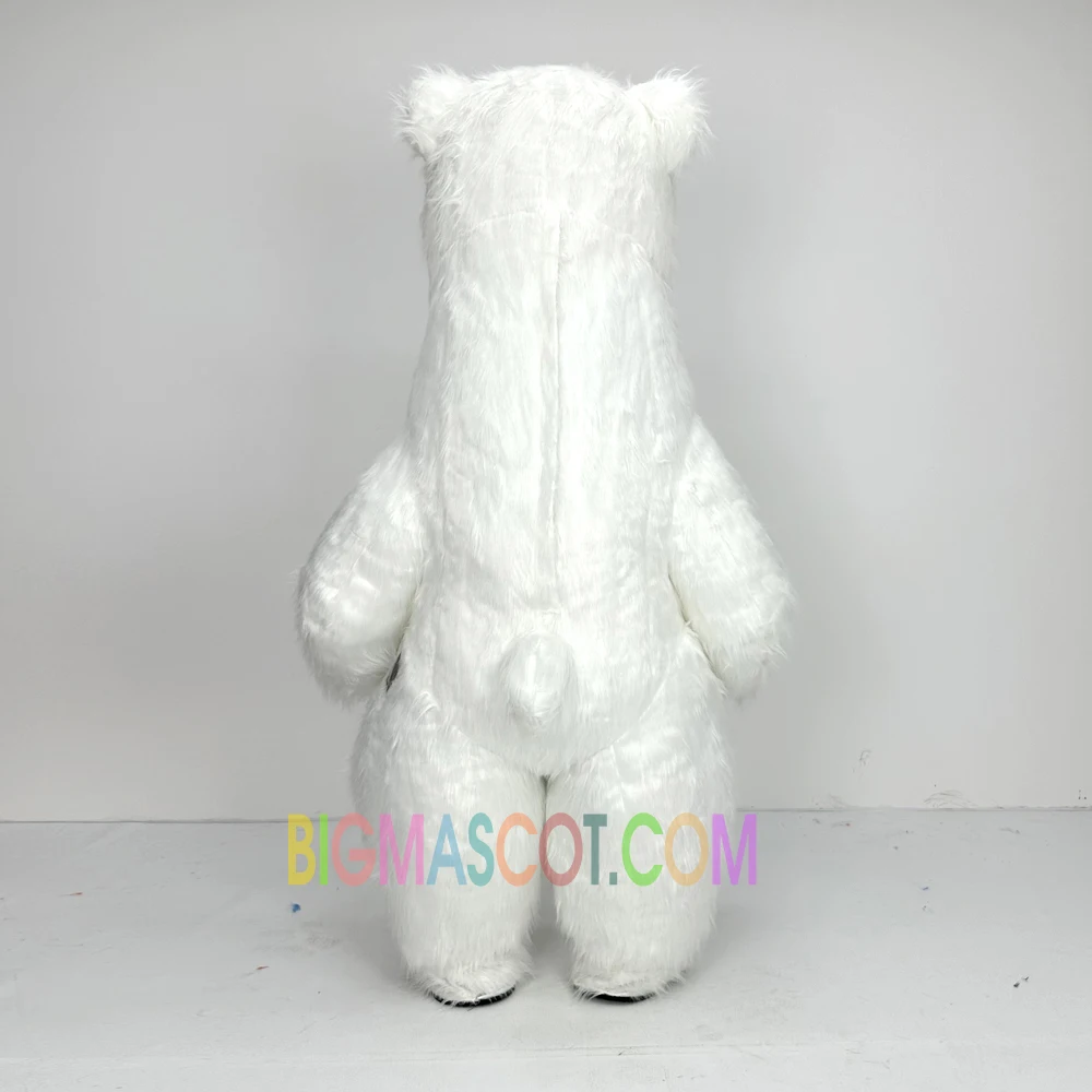 Commercial Unisex Inflatable White Polar Bear Mascot Costume for Amusement & Cosplay Parties for Adults