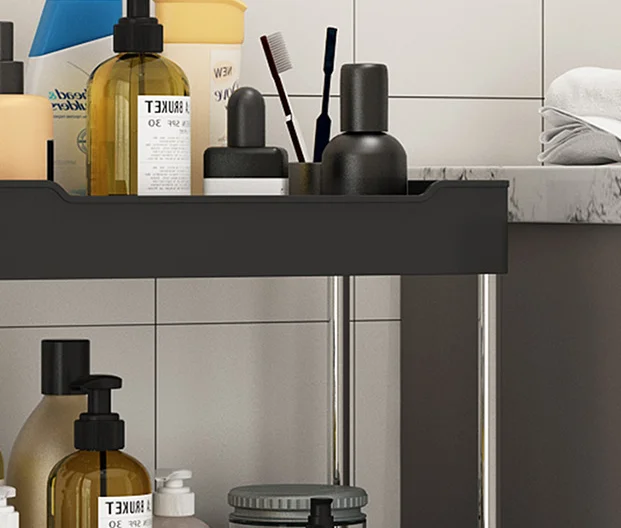 Lavinia Modern Wholesale Hot Sale Plastic Stainless Steel Bathroom Shelf With Pulley