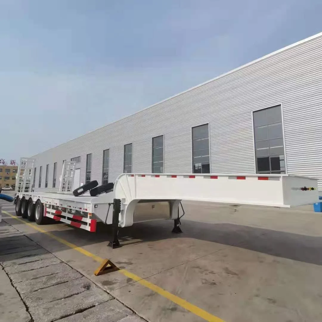Гидравлический телескопический 3-х осевой 60ton «гусиная шея» низкий прицеп низкорамный 100 тонн Lowboy