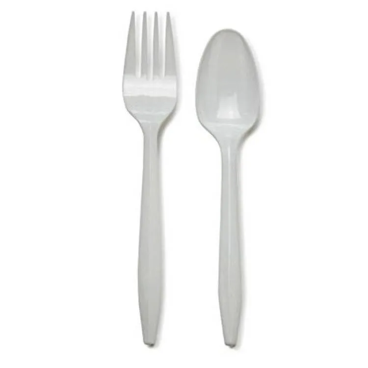 Disposable Spoon And Fork Plastic Party Tableware Plastic Cutlery Set
