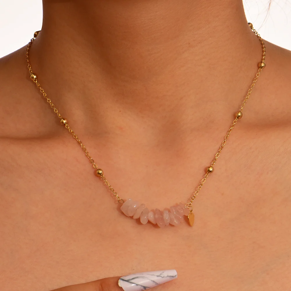 New Unique Irregular Charms Necklace Nature Stone Bead  Pendant Choker Necklace For Women Fashion Jewelry Girl Accessories 2022_2