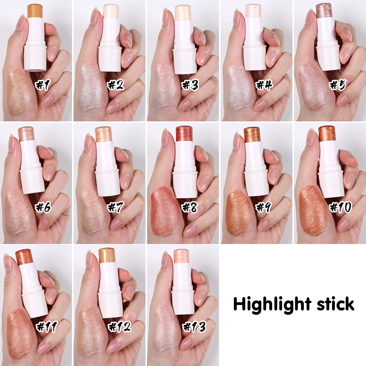 Makeup Wand Highlighter Bronzer Stick White Makeup Stick Face Makeup Highlighter Pen Glitter Creamy Highlighter Stick