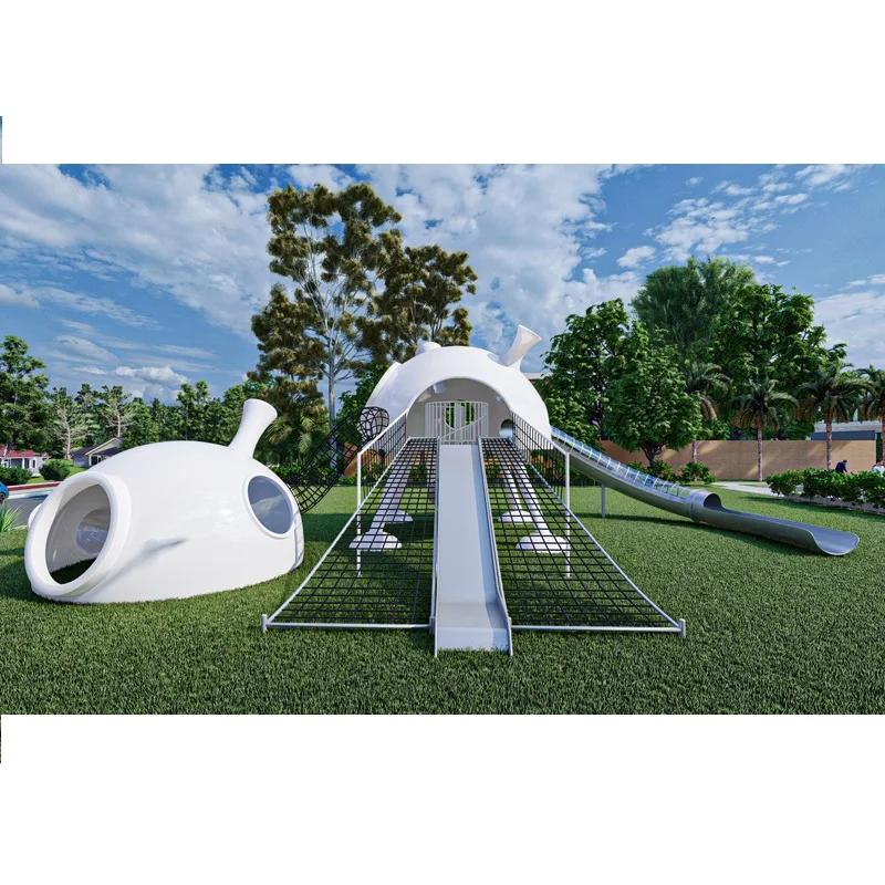 Stainless steel slide children outdoor playground swing and slide set outdoor play games equipment for outdoor amusement park