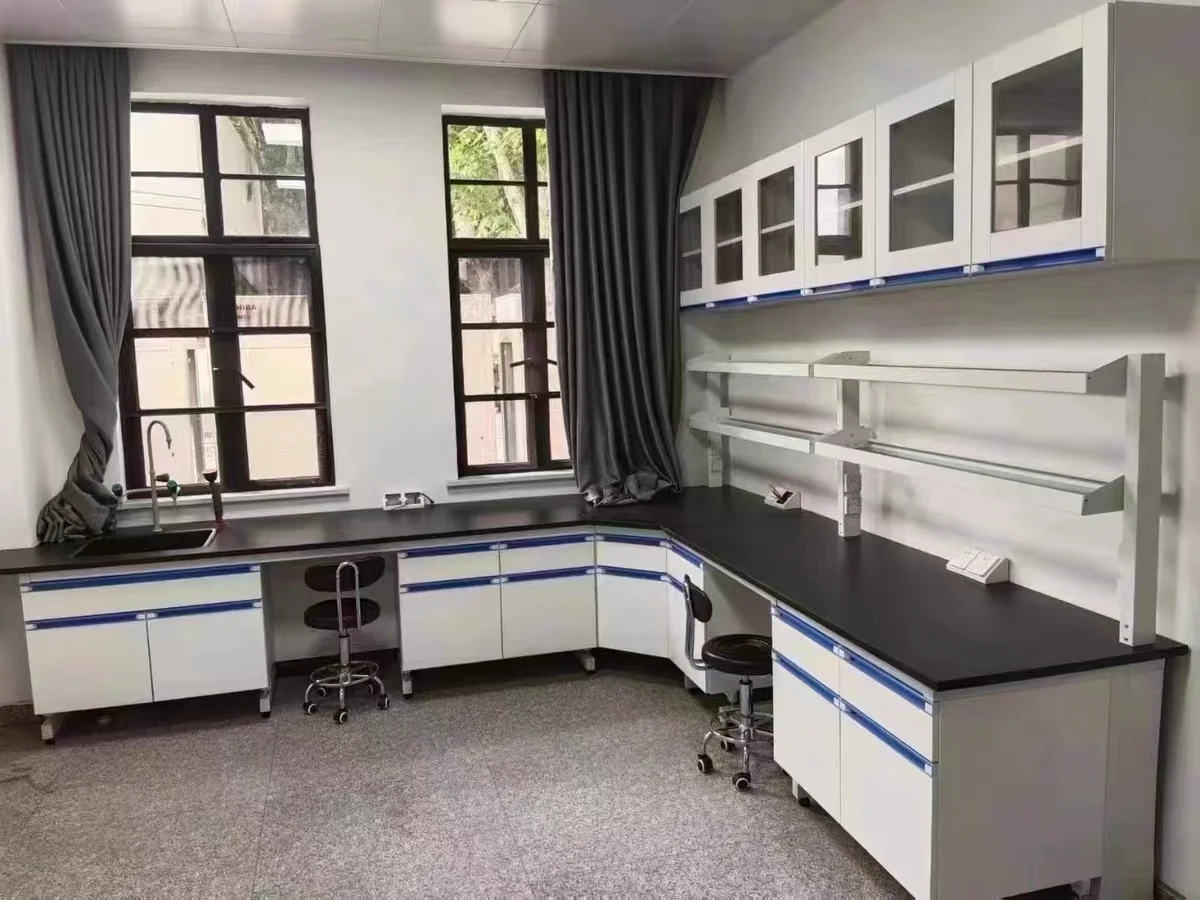 Lab Table With Reagent Shelf Medical Lab Furniture Customized Laboratory Workbench