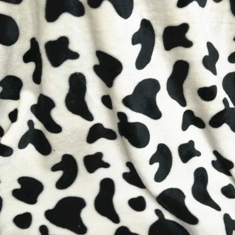 230GSM Dairy Cattle Printing Colorful Polyester Flannel Fleece Fabric Cartoon