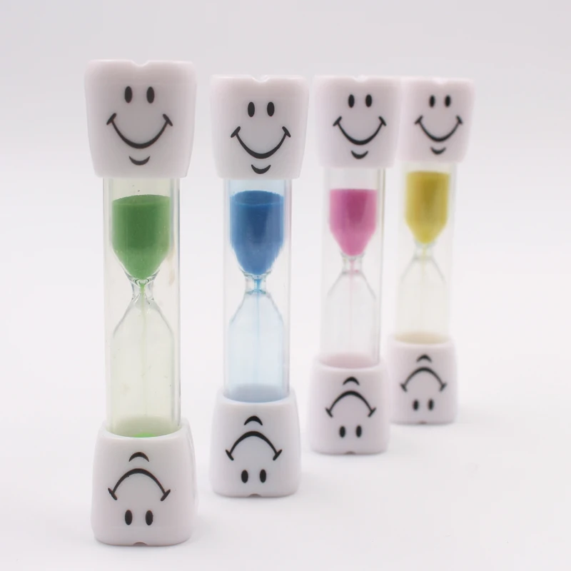 Tooth Smiling Face 3 Minutes Plastic Hourglass Sand Timer Kids Toothbrush Timer