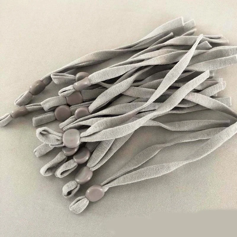 Плоские эластичные шнуры черного цвета шириной 5 мм и длиной 4 дюйма с пластиковыми регулируемыми