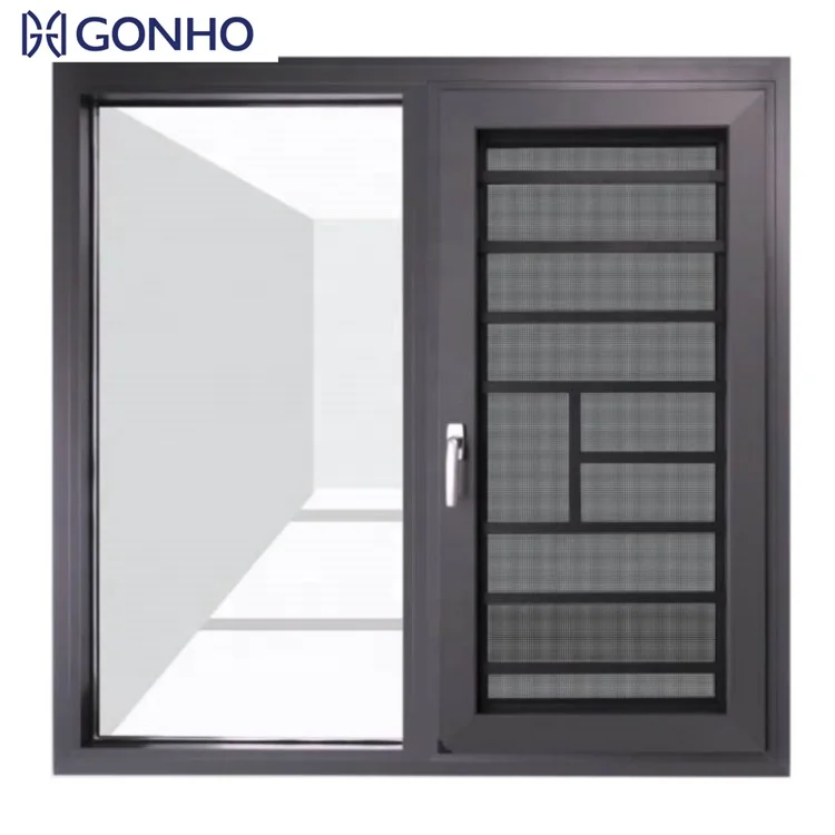 GONHO Fashion Design Hot Selling Aluminum Alloy Double Glazing Waterproof Casement Windows With Mesh