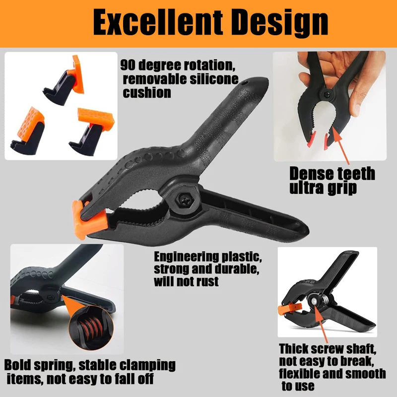 Professional Plastic Small Spring Clamps Heavy Duty Portable Woodworking A Type Spring Clamp