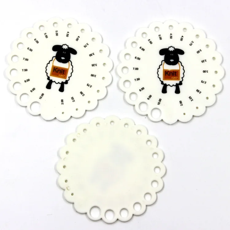 Charmkey Hot Sale Plastic Round Knit Needle Counter Tool 2.0-10mm Knitting Gauge