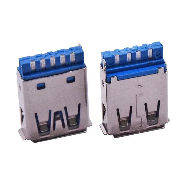 Shenzhen Manufacturer Welding Wire Usb3.0 9P Female Head Blue Rubber Core Usb Female Connector