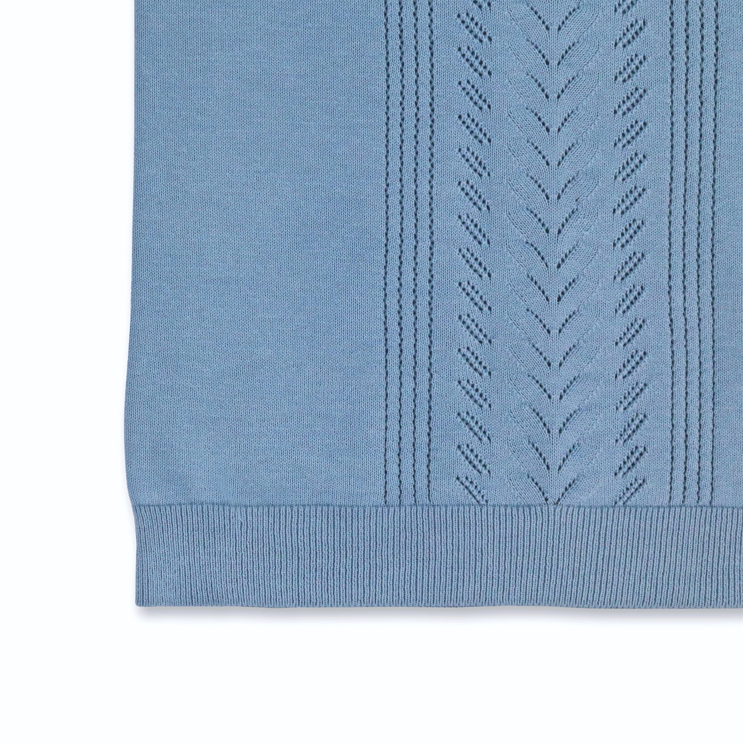 AiNear wholesale custom logo design oem & odm fashion short sleeve polo t shirt blue for men cotton knitted pullover sweater