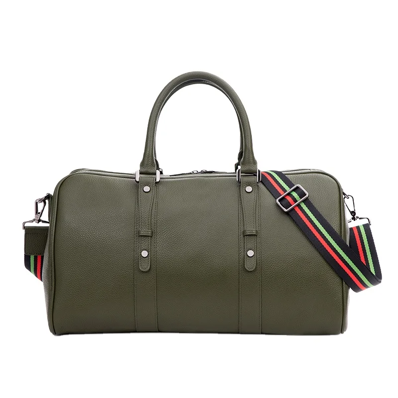 Modern High Quality Leather Duffle Bag Weekender Carry On Travel Bag For Men Women 2023