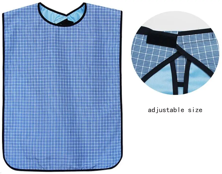 Нагрудники для взрослых для еды регулируемый ремешок моющийся многоразовый водонепроницаемый фартук защита одежды для пожилых людей