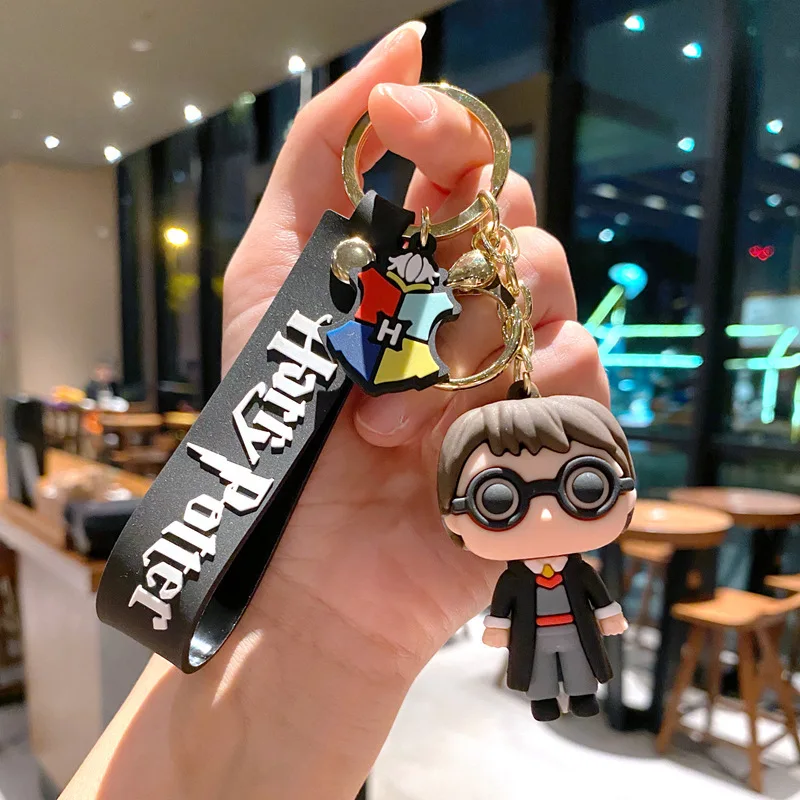 Cute Harry Keychain Cute Cartoon Car Keychain Bag Exquisite Potter Pendant Gift Wholesale Harried Potter PVC Keychain Toy