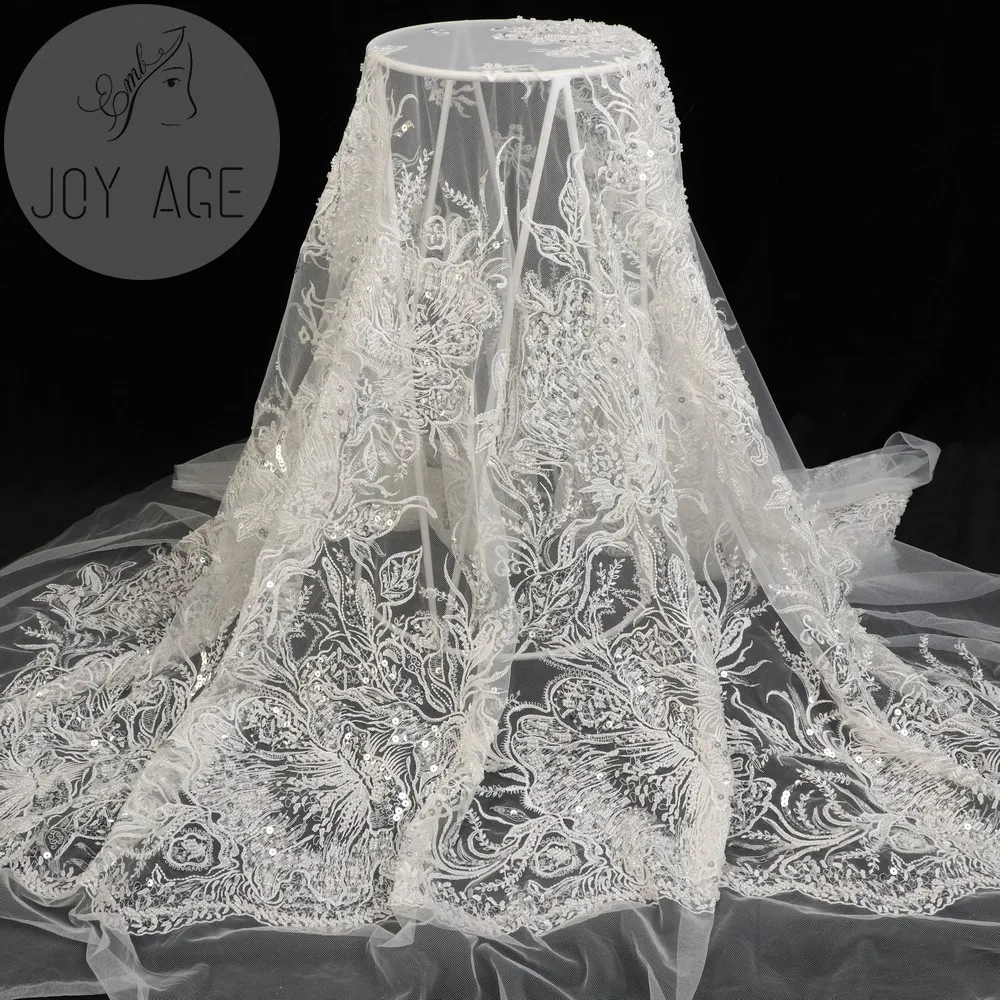 Дубай, дорогая вязаная сетка с блестками, вышитая птица, кружевная сетка, ткань для одежды с вышивкой из бисера ручной работы