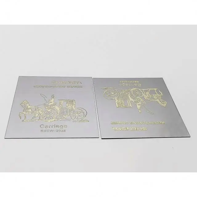 Custom Acid Etched Stainless Steel Brass Nameplate Laser Etch Engraved Die Cut Label Sticker