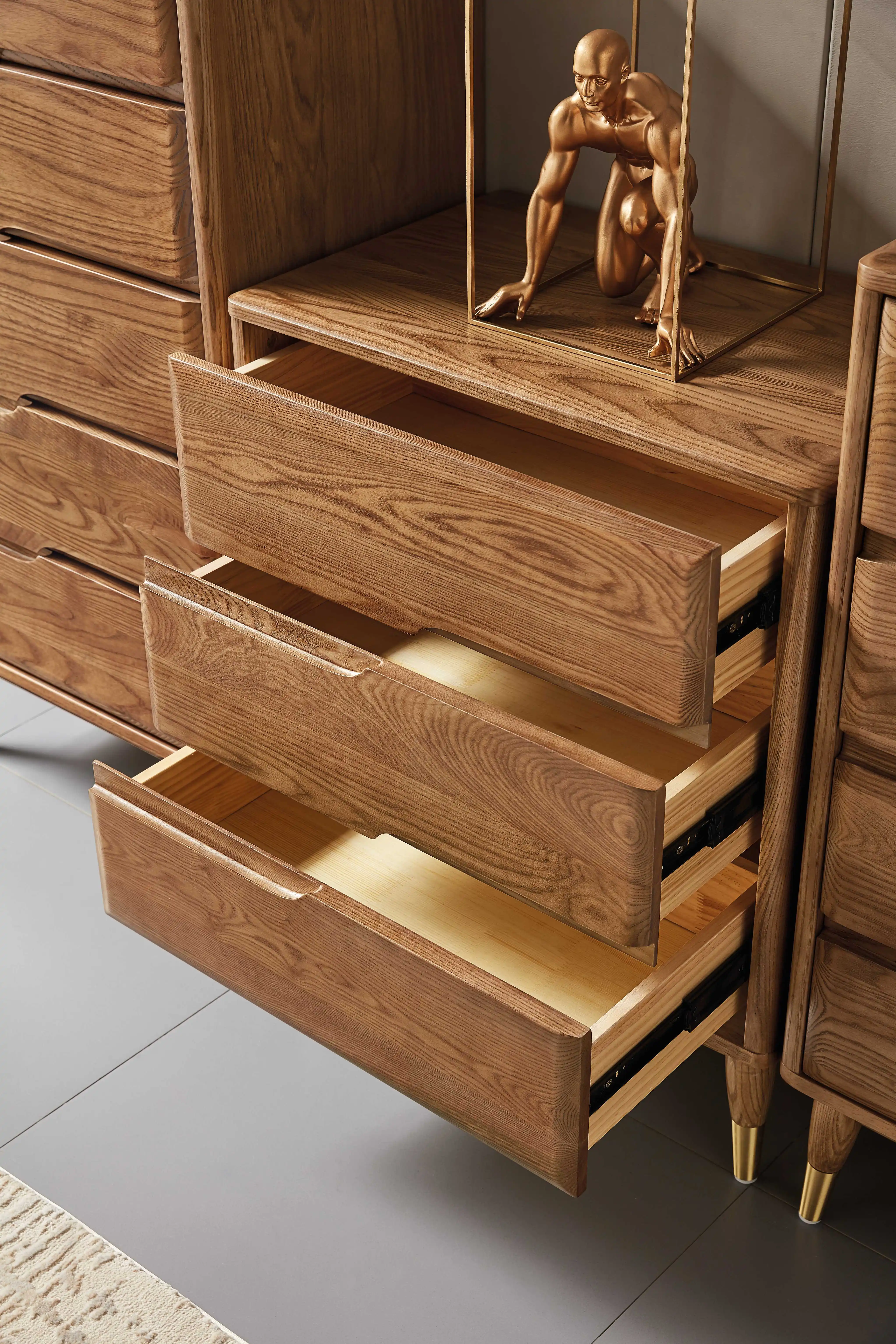 3 Doors Closet Wardrobe Cabinet Bedroom Wooden Wardrobe Design