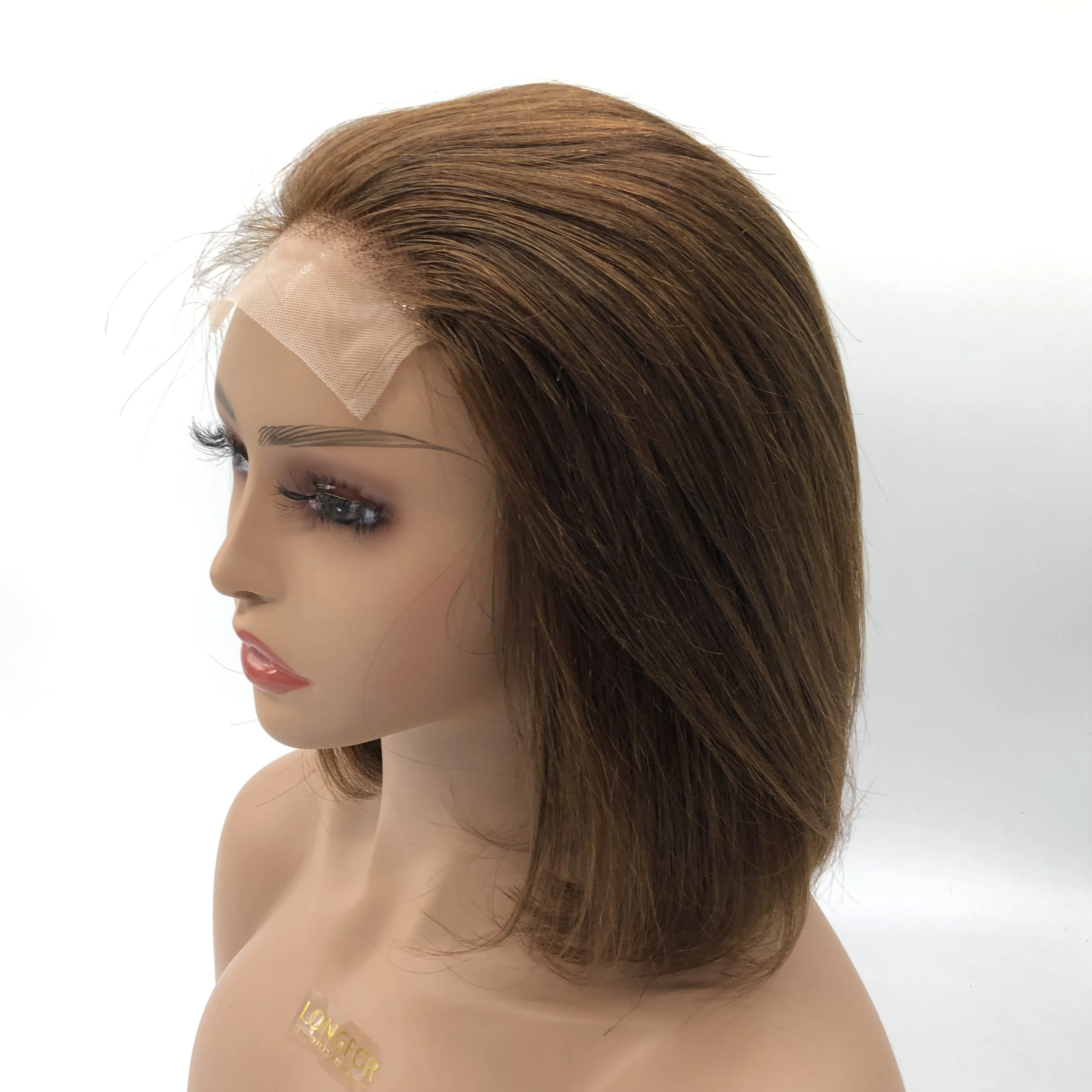 XF Lace Frontal 4*4 Bob Wig Remy Straight Toupee Dobdle Virgin Cuticle Aligned Hair Bob Wigs 100% Human Hair