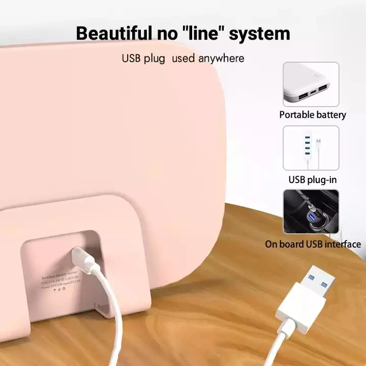 Car Sun Visor Vanity Mirror Rechargeable Makeup Mirror with 3 Light Modes LED Car Visor Vanity Mirror