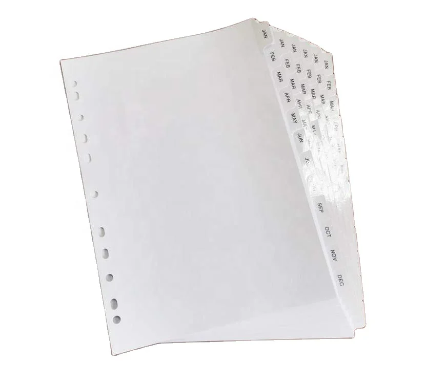 Factory customized Index cards  1-12 months Tabs planner Index divider with the months index Tabs divider