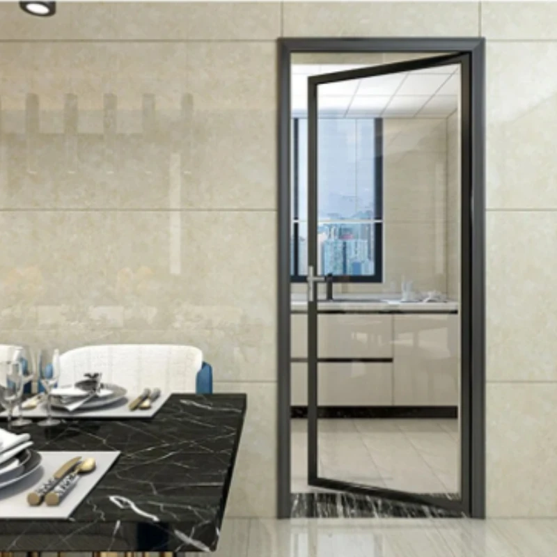 Thermal break  popular security  aluminum frame glass double entry door exterior double swing doors with blinds