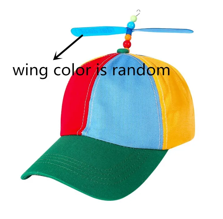 Hot Kids and Adult Helicopter Propeller Baseball Caps Colorful Patchwork Cap Hat Bamboo Dragonfly Parent-child Snapback Caps