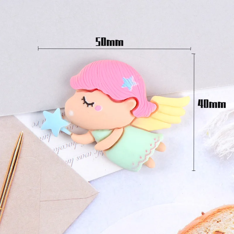 100PCS/BAG Angel Princess Flatback Resin Charms For Slime Mobile Case Keychain DIY Craft Decoration Flat Back Resin