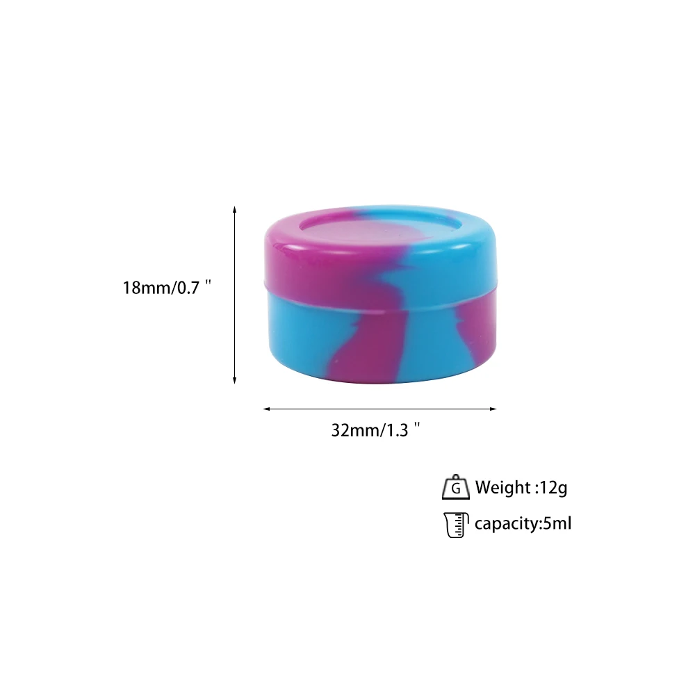 5ML Nonstick Silicone Container Custom Rubber Silicone Jar Travel Face Cream Liquid Containers