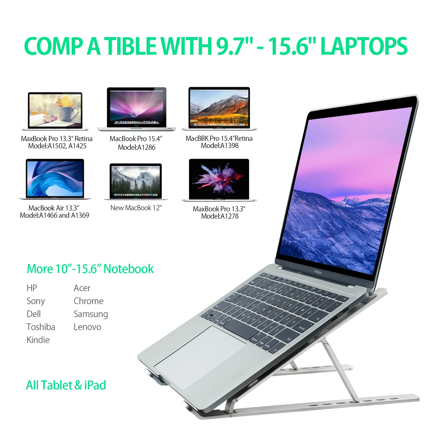 
Laptop Stand Holder foldable portable stand for Notebook Tablet 