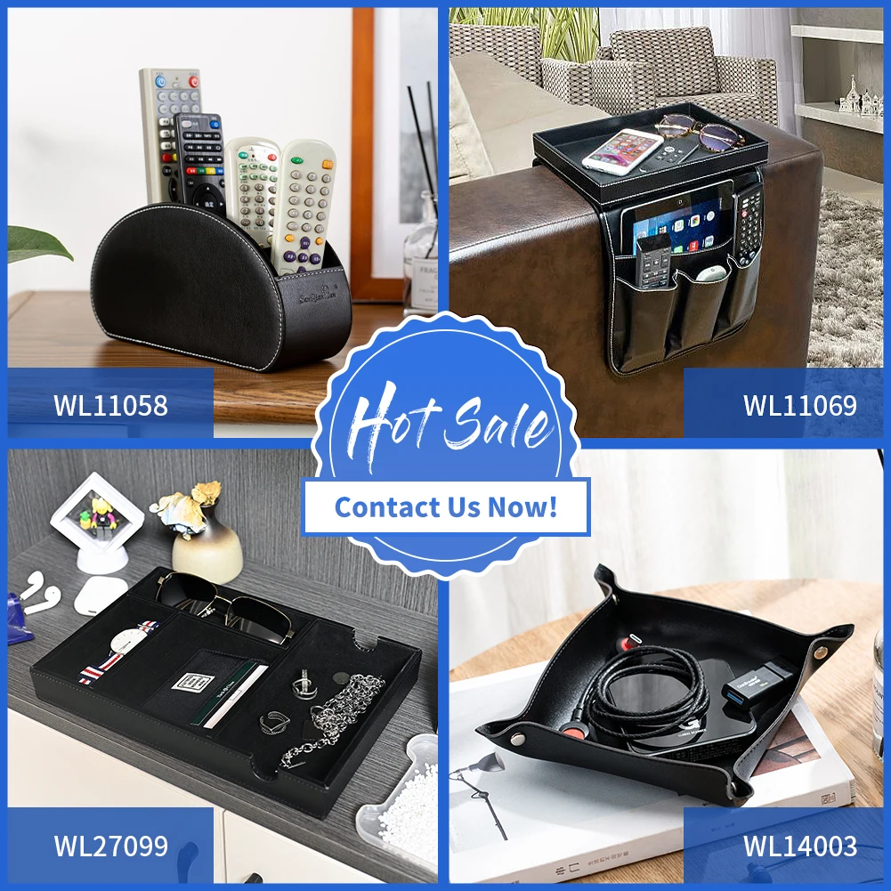 Key Dish Bowl for Men Entryway Catchall Holder Bedside Table Valet Tray for Pocket Stuff PU Leather Nightstand Organizer