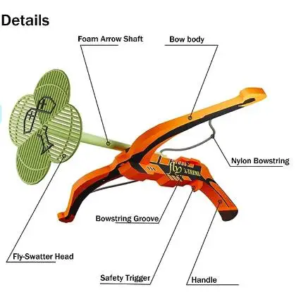 Fly-X-Treme Orange Wooden Crossbow Set with Perfect Crossbow Arrow for Bug Assault Pistol Bug Gun a Military Action Figure Toy