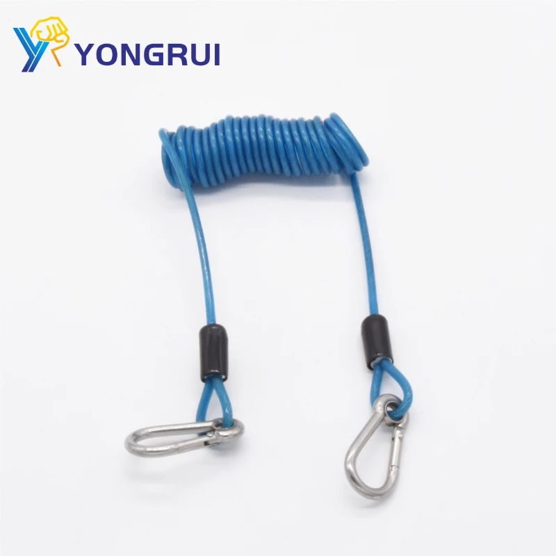 Hot Sale 1-3m Spring Cable Tool Safety Coil Lanyard