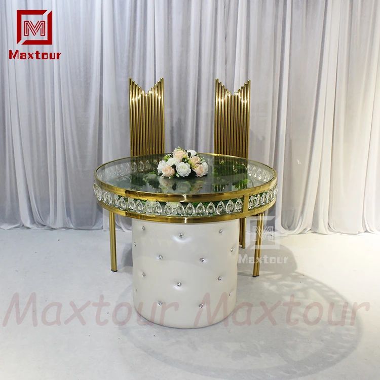 Factory Wholesale Gold Wedding Table High Quality Wedding cake table with crystals