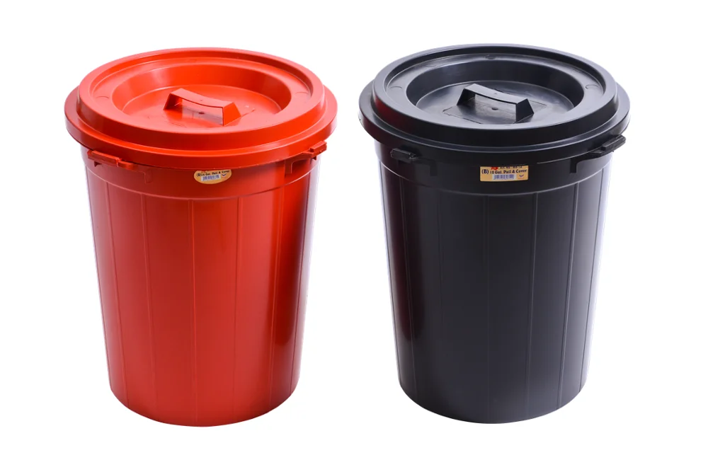 Guaranteed Malaysia Supplier Pail Bucket Barrel Greater Thickness 6 Gallon Plastic Pail Bucket with Cover Red Classic Design