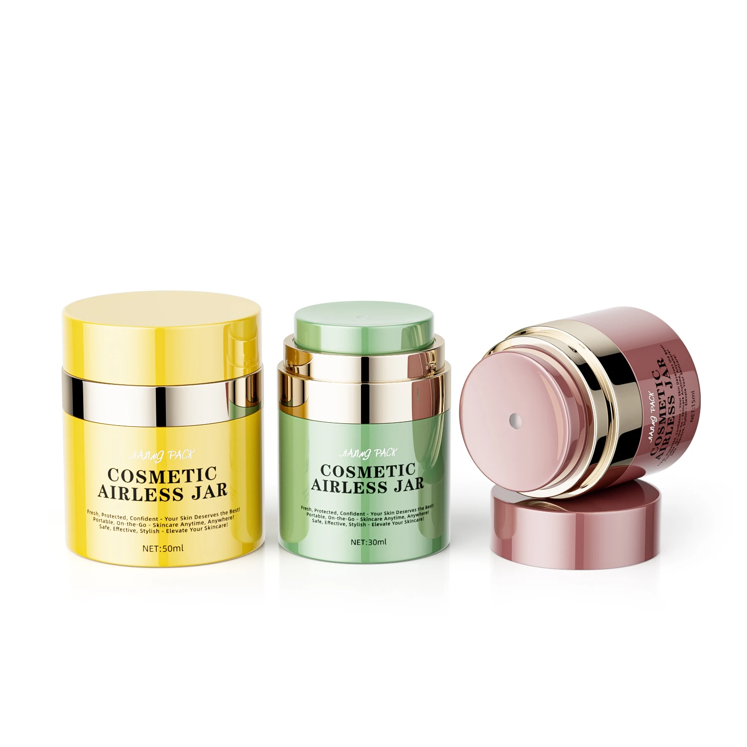 Empty 15ml 30ml 50ml eye face cream lotion container acrylic powder jars double wall cosmetic airless pump jar