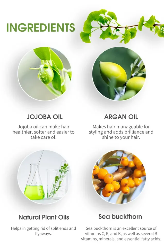 Private Label Natural Argan Oil Heat Protectant Vitamin C Long Lasting Repair Hair Serum