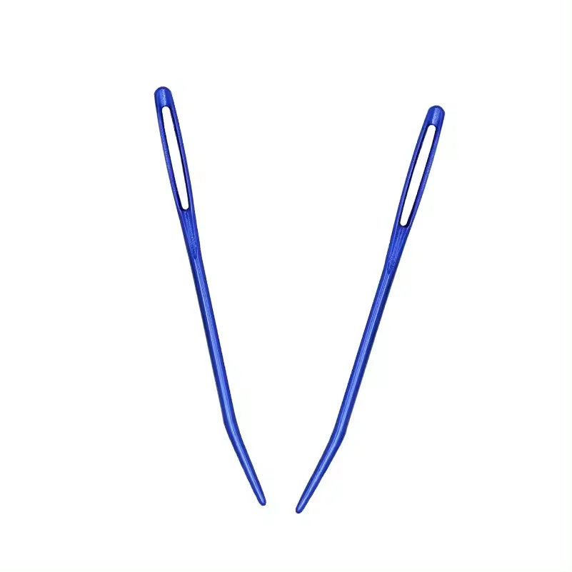 7.0cm big eye hole bent tip yarn needle blunt end aluminum metal needle for thick thread and yarn