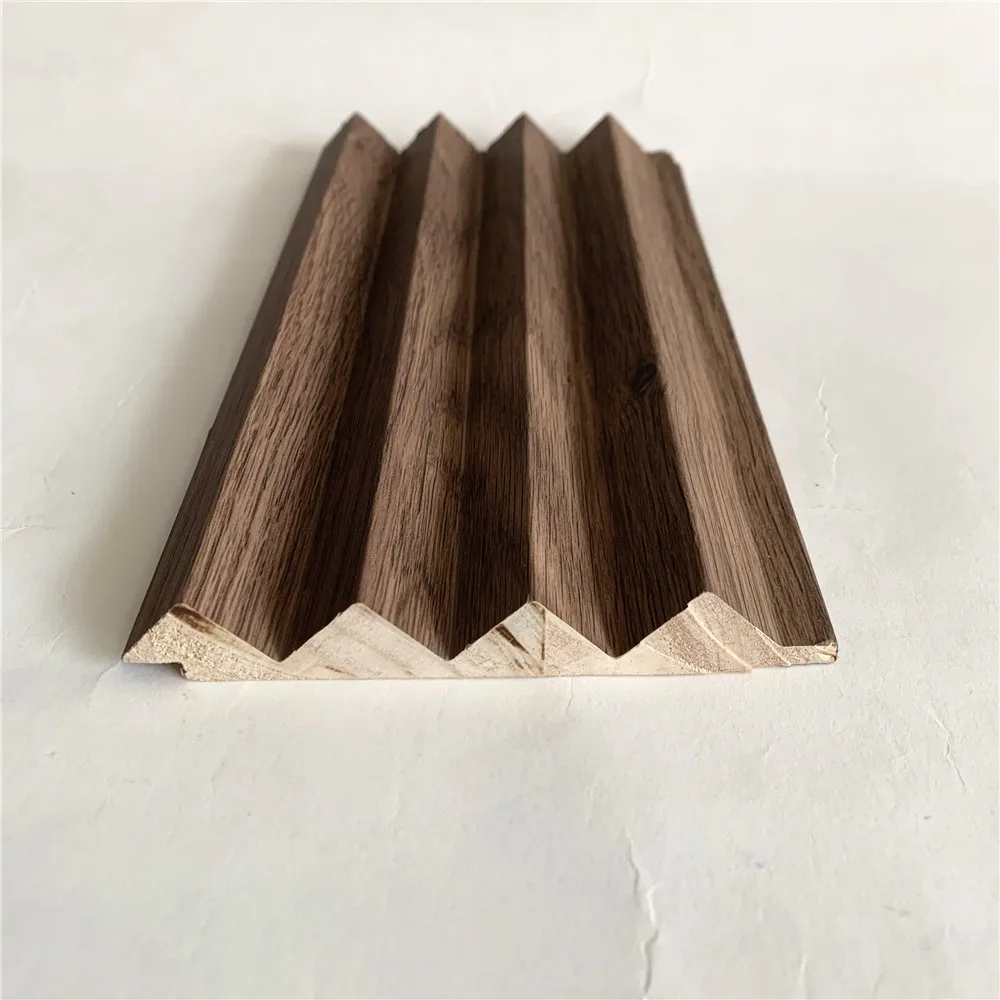 MDF wall louver Interior wooden decor Pine wood wall board wall trim board