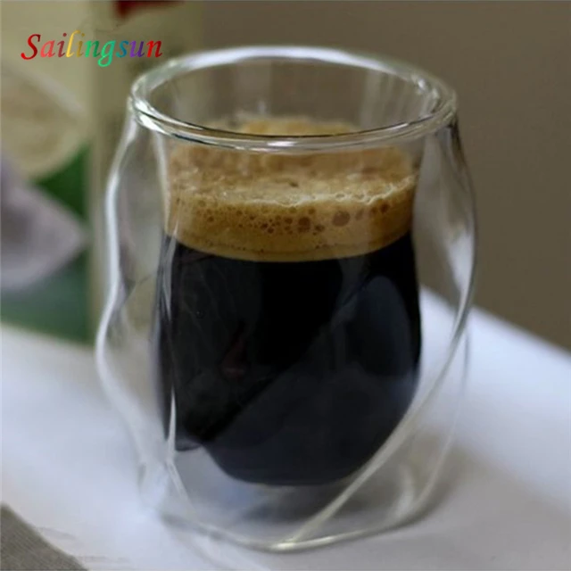 new design funny twisted design handmade pyrex double wall glass coffee cup