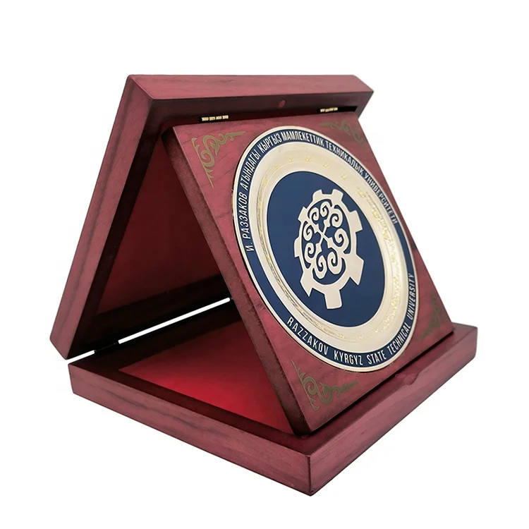 Company Gifts Two Tone Plating  Zinc Alloy Award Plate  Embossed Logo Metal Plaque