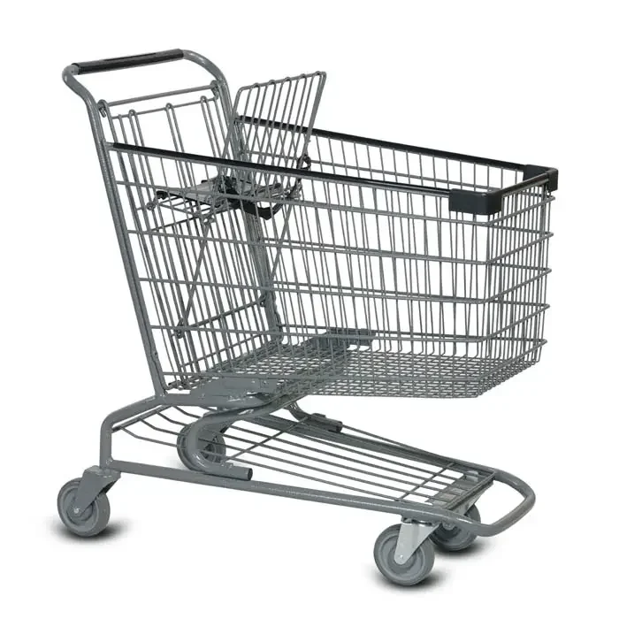 Grocery galley store Warehousing 4 wheel supermarket shopping trolley cart