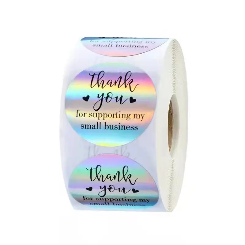 Custom Printed Thank You Stickers Flower Rolls Custom Printed Self Adhesive Packaging Labels Stickers